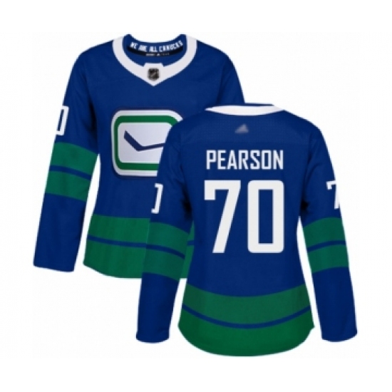 Women's Vancouver Canucks #70 Tanner Pearson Authentic Royal Blue Alternate Hockey Jersey - Ujersey