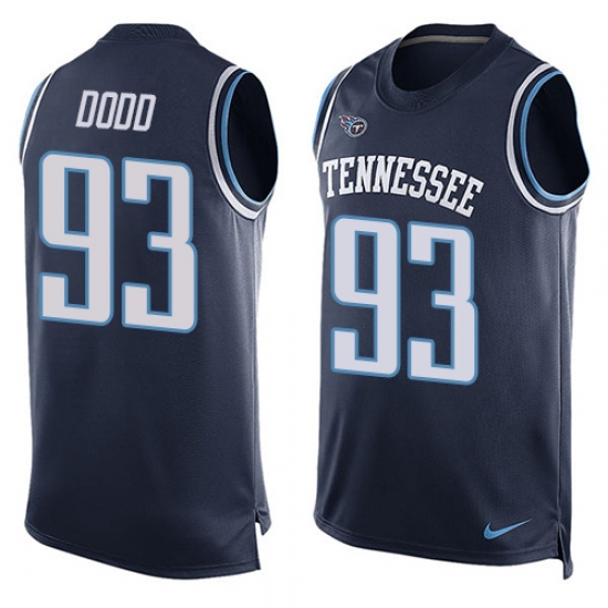 Men's Nike Tennessee Titans #93 Kevin Dodd Limited Navy Blue Player Name & Number Tank Top NFL Jersey - Ujersey