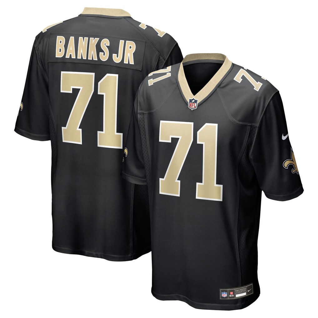 Men's New Orleans Saints Kelvin Banks Jr. Nike Black Game Player Jersey