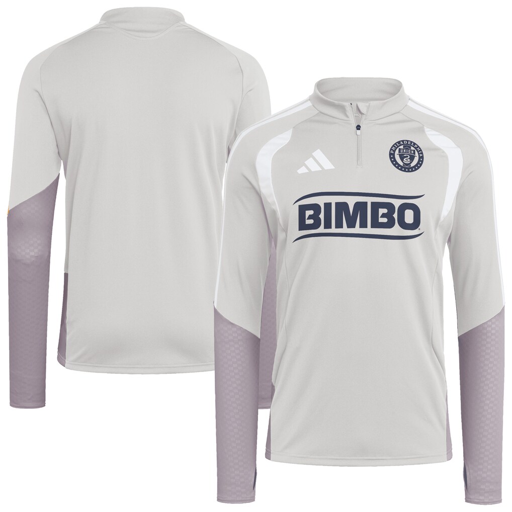 Men's Philadelphia Union adidas Silver 2026 Tiro Competition Quarter-Zip Training Top - Ujersey