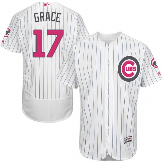 Men's Majestic Chicago Cubs #17 Mark Grace Authentic White 2016 Mother's Day Fashion Flex Base MLB Jersey - Ujersey