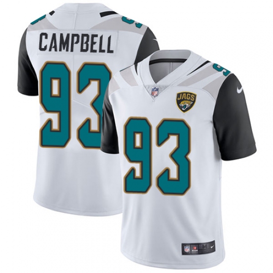 Men's Nike Jacksonville Jaguars #93 Calais Campbell White Vapor Untouchable Limited Player NFL Jersey - Ujersey