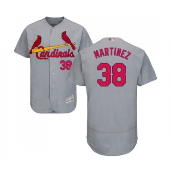 Men's St. Louis Cardinals #38 Jose Martinez Grey Road Flex Base Authentic Collection Baseball Jersey - Ujersey