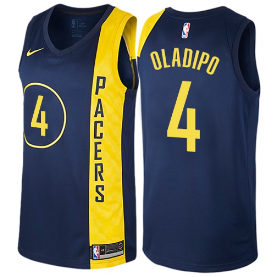 Youth Nike Indiana Pacers #4 Victor Oladipo Swingman Navy Blue NBA Jersey - City Edition - Ujersey
