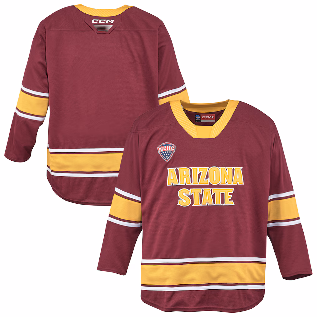 Men's CCM Maroon Arizona State Sun Devils Replica Hockey Jersey - Ujersey