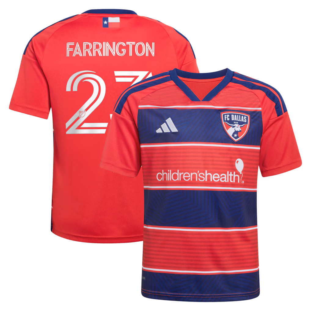 Youth FC Dallas Logan Farrington adidas Red 2026 DNA Kit Replica Jersey - Ujersey NHL