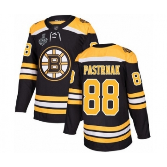 Men's Boston Bruins #88 David Pastrnak Authentic Black Home 2019 Stanley Cup Final Bound Hockey Jersey - Ujersey