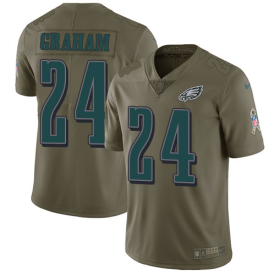 Men's Nike Philadelphia Eagles #24 Corey Graham Limited Olive 2017 Salute to Service NFL Jersey - Ujersey