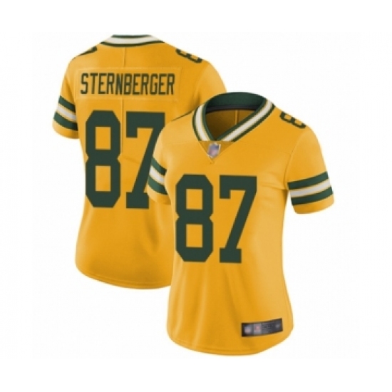 Women's Green Bay Packers #87 Jace Sternberger Limited Gold Rush Vapor Untouchable Football Jersey - Ujersey