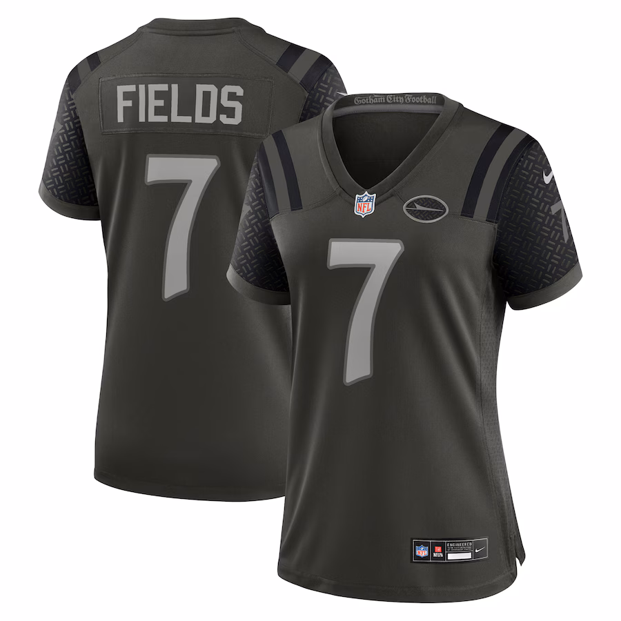 Women's New York Jets Justin Fields Nike Gotham Green 2025 Rivalries Collection Game Jersey - Ujersey