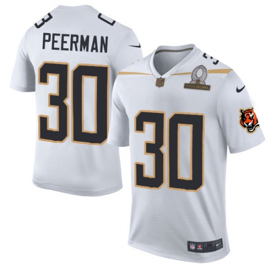 Men's Nike Cincinnati Bengals #30 Cedric Peerman Elite White Team Rice 2016 Pro Bowl NFL Jersey - Ujersey
