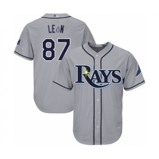 Youth Tampa Bay Rays #87 Jose De Leon Authentic Grey Road Cool Base Baseball Player Jersey - Ujersey