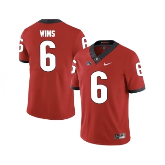 Georgia Bulldogs 6 Javon Wims Red College Football Jersey - Ujersey
