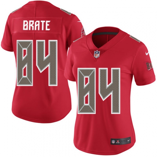 Women's Nike Tampa Bay Buccaneers #84 Cameron Brate Limited Red Rush Vapor Untouchable NFL Jersey - Ujersey