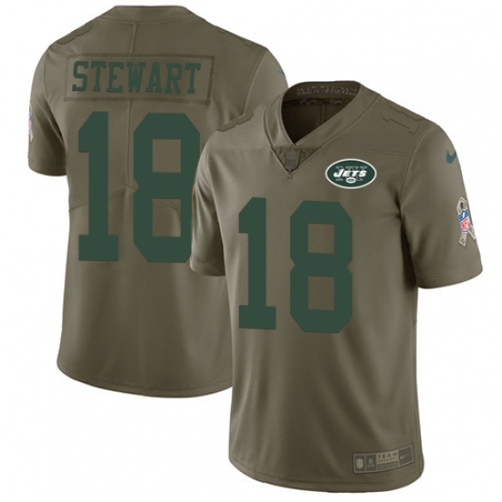 Men's Nike New York Jets #18 ArDarius Stewart Limited Olive 2017 Salute to Service NFL Jersey - Ujersey