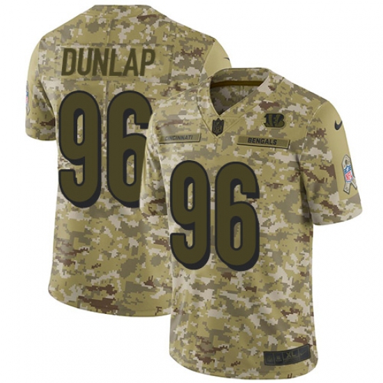 Youth Nike Cincinnati Bengals #96 Carlos Dunlap Limited Camo 2018 Salute to Service NFL Jersey - Ujersey