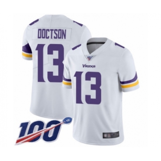 Youth Minnesota Vikings #13 Josh Doctson White Vapor Untouchable Limited Player 100th Season Football Jersey