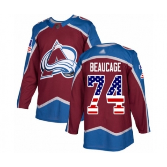 Youth Colorado Avalanche #74 Alex Beaucage Authentic Burgundy Red USA Flag Fashion Hockey Jersey - Ujersey