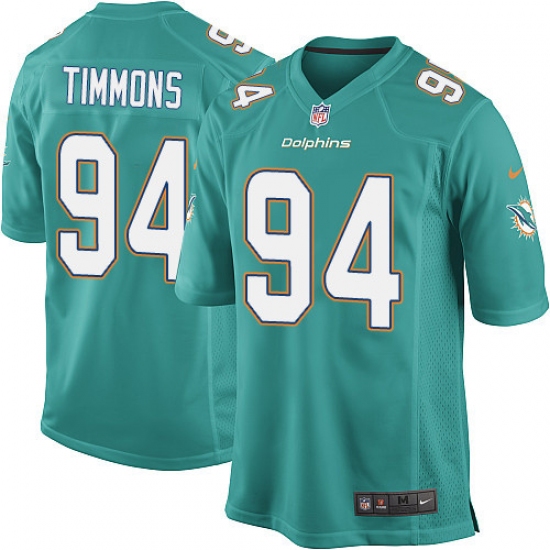 Men's Nike Miami Dolphins #94 Lawrence Timmons Game Aqua Green Team Color NFL Jersey - Ujersey
