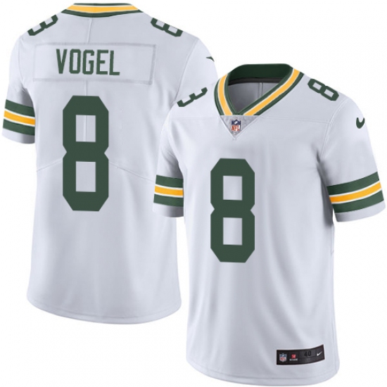Men's Nike Green Bay Packers #8 Justin Vogel White Vapor Untouchable Limited Player NFL Jersey - Ujersey