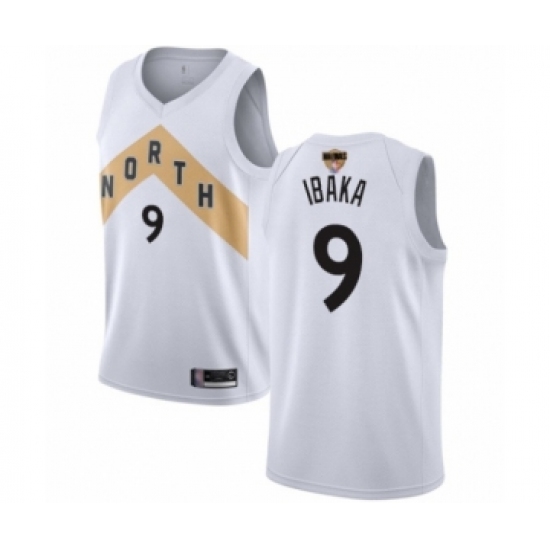 Men's Toronto Raptors #9 Serge Ibaka Swingman White 2019 Basketball Finals Bound Jersey - City Edition - Ujersey