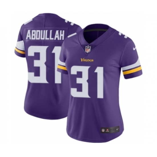 Women's Nike Minnesota Vikings #31 Ameer Abdullah Purple Team Color Vapor Untouchable Limited Player NFL Jersey - Ujersey