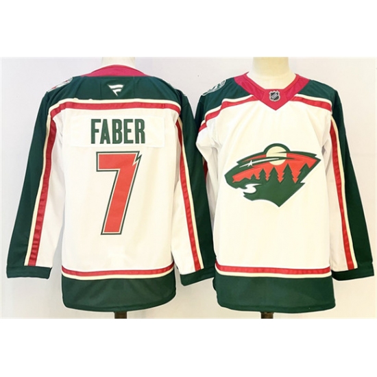 Men's Minnesota Wild #7 Brock Faber White 2025 25th Anniversary Stitched Hockey Jersey - Ujersey
