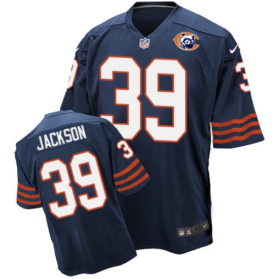 Men's Nike Chicago Bears #39 Eddie Jackson Elite Navy Blue Throwback NFL Jersey - Ujersey