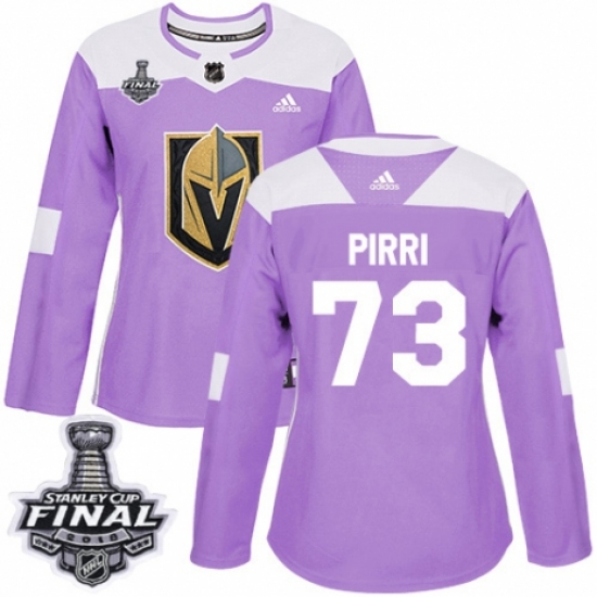 Women's Adidas Vegas Golden Knights #73 Brandon Pirri Authentic Purple Fights Cancer Practice 2018 Stanley Cup Final NHL Jersey - Ujersey