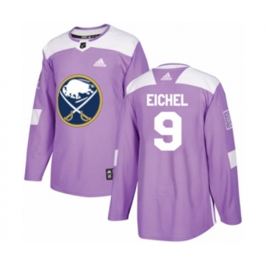Men's Adidas Buffalo Sabres #9 Jack Eichel Authentic Purple Fights Cancer Practice NHL Jersey - Ujersey