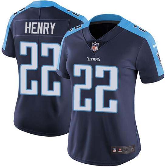 Women's Nike Tennessee Titans #22 Derrick Henry Elite Navy Blue Alternate NFL Jersey - Ujersey