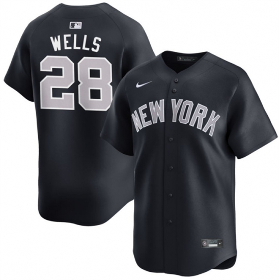 Men's New York Yankees #28 Austin Wells Navy 2025 Alternate Limited Stitched Baseball Jersey - Ujersey