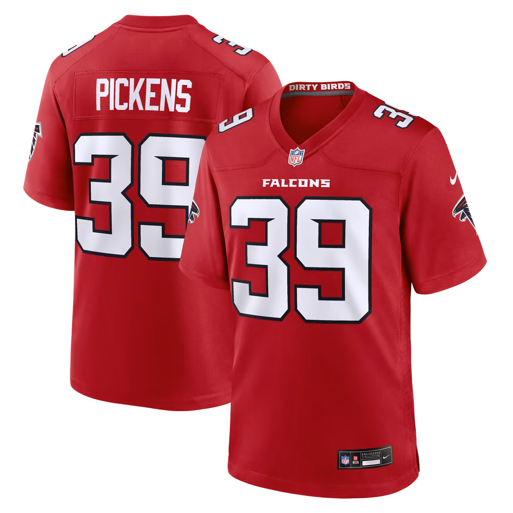 Men's Atlanta Falcons Zacch Pickens Nike Red Team Game Jersey