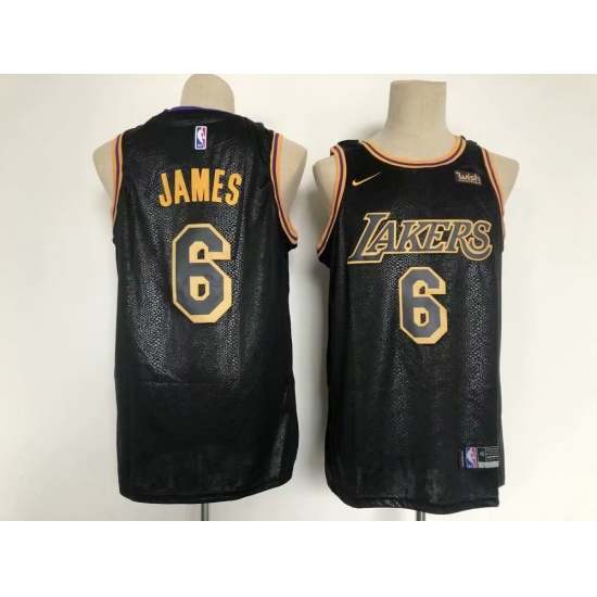 Men's Nike Los Angeles Lakers #6 LeBron James Black Basketball Jersey - Ujersey