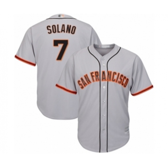 Youth San Francisco Giants #7 Donovan Solano Authentic Grey Road Cool Base Baseball Player Jersey - Ujersey