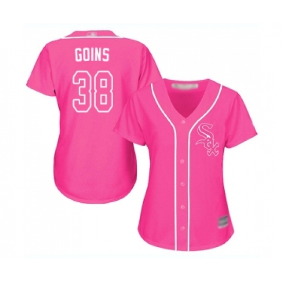 Women's Chicago White Sox #38 Ryan Goins Replica Pink Fashion Cool Base Baseball Jersey - Ujersey