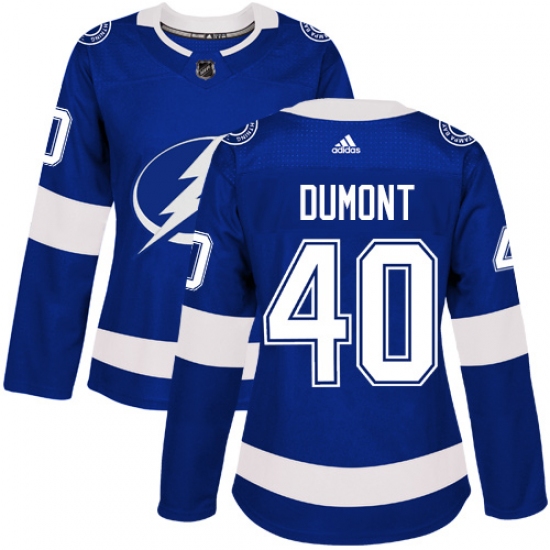 Women's Adidas Tampa Bay Lightning #40 Gabriel Dumont Authentic Royal Blue Home NHL Jersey - Ujersey