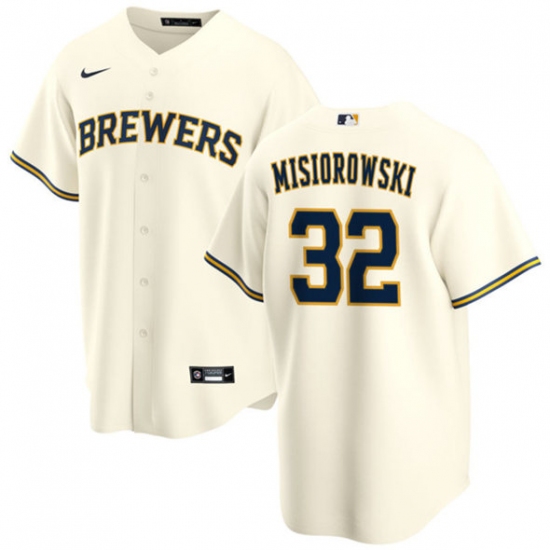 Men's Milwaukee Brewers #32 Jacob Misiorowski Cream 2025 Stitched Baseball Jersey - Ujersey