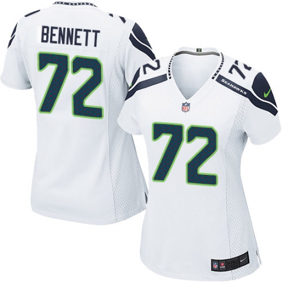 Women's Nike Seattle Seahawks #72 Michael Bennett Game White NFL Jersey - Ujersey