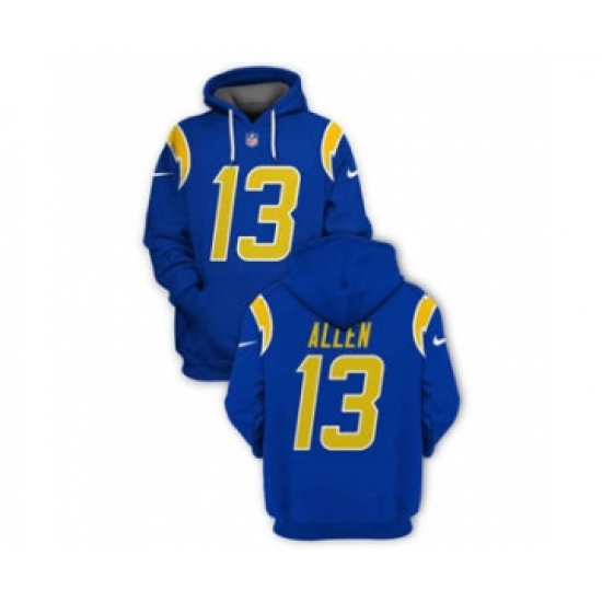 Men's Los Angeles Chargers #13 Keenan Allen 2021 Royal Pullover Football Hoodie - Ujersey