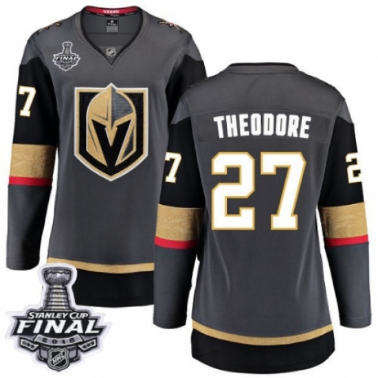 Women's Vegas Golden Knights #27 Shea Theodore Authentic Black Home Fanatics Branded Breakaway 2018 Stanley Cup Final NHL Jersey - Ujersey