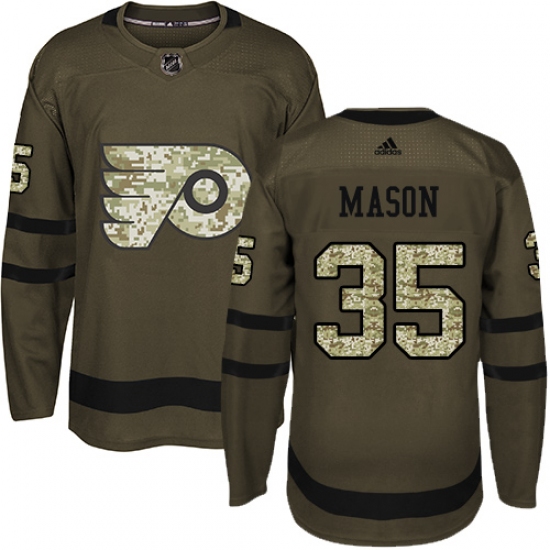 Youth Adidas Philadelphia Flyers #35 Steve Mason Green Salute to Service Stitched NHL Jersey - Ujersey