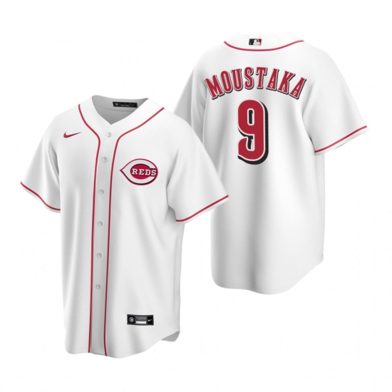 Men's Nike Cincinnati Reds #9 Mike Moustakas White Home Stitched Baseball Jersey - Ujersey