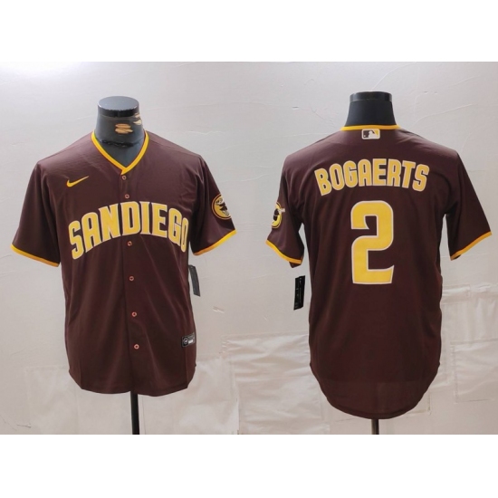 Men's San Diego Padres #2 Xander Bogaerts Brown Cool Base Stitched Jersey - Ujersey