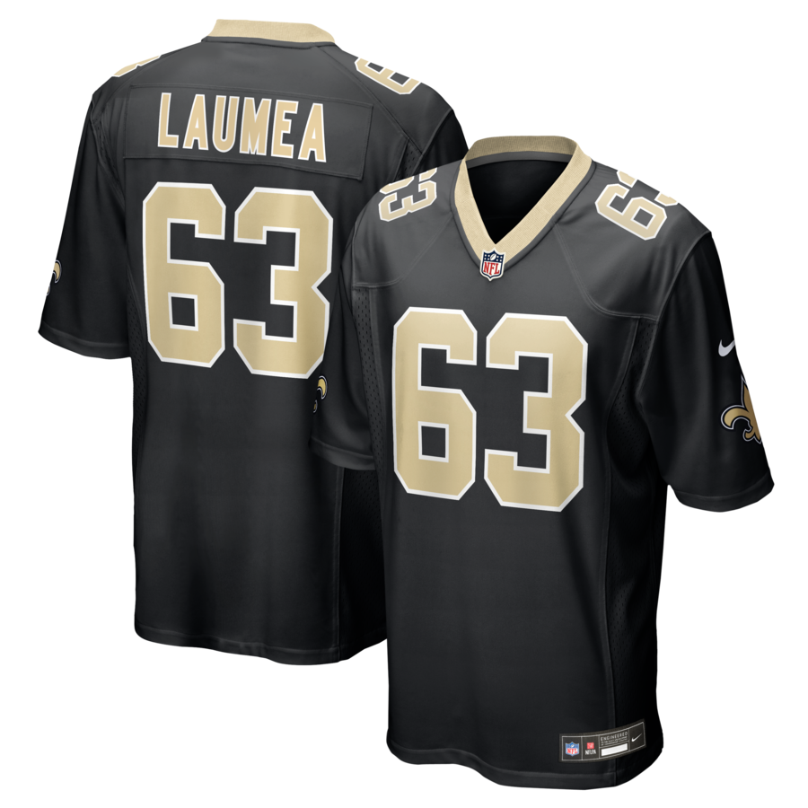 Men's New Orleans Saints Sataoa Laumea Nike Black Team Game Jersey - Ujersey