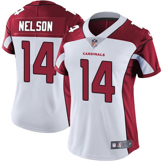 Women's Nike Arizona Cardinals #14 J.J. Nelson White Vapor Untouchable Limited Player NFL Jersey - Ujersey