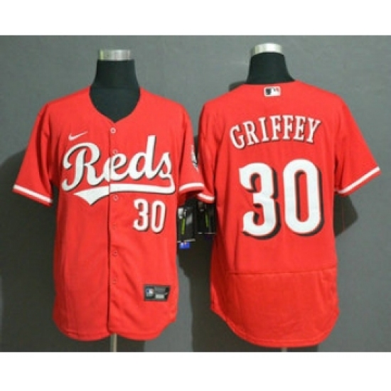 Men's Big Size Cincinnati Reds #30 Ken Griffey Jr Red Stitched MLB Flex Base Nike Jersey - Ujersey