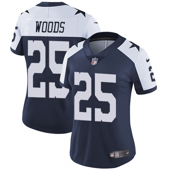 Women's Nike Dallas Cowboys #25 Xavier Woods Elite Navy Blue Throwback Alternate NFL Jersey - Ujersey
