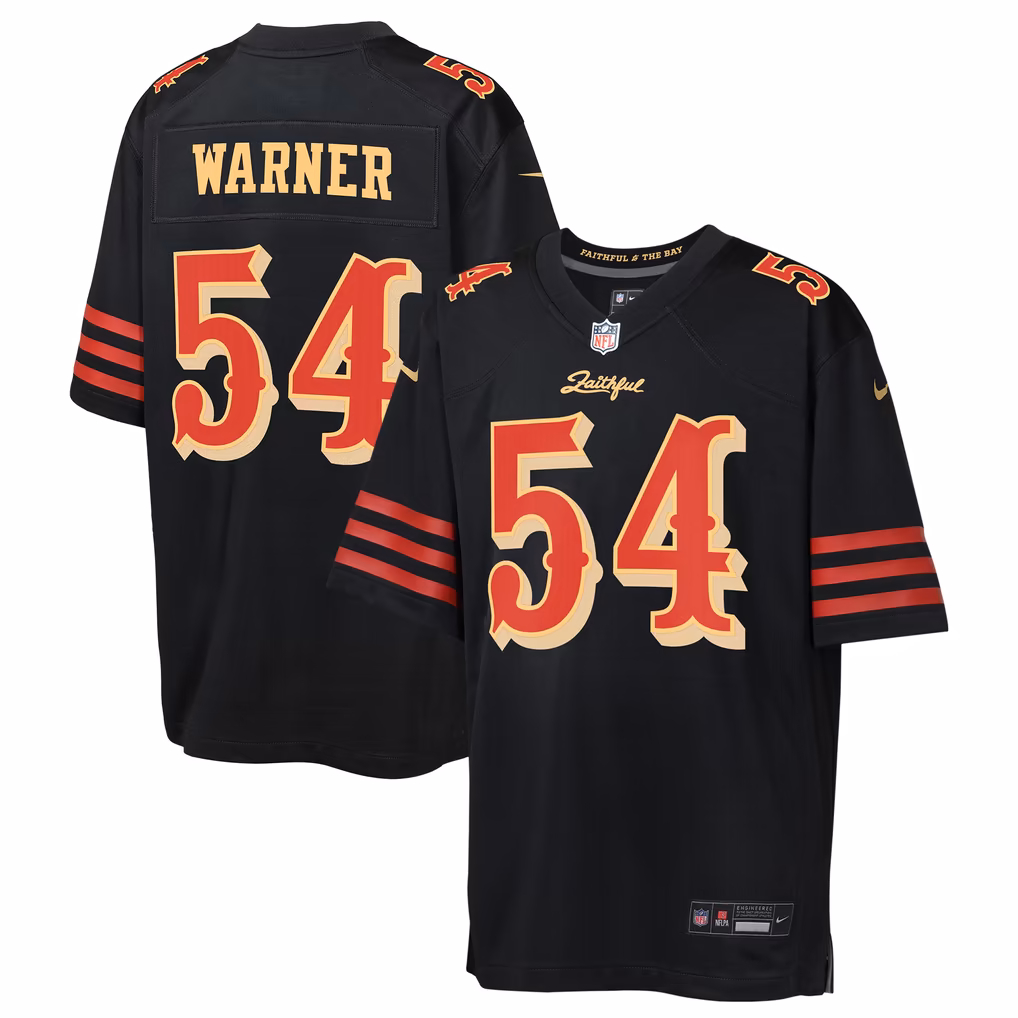 Youth San Francisco 49ers Fred Warner Nike Black Rivalries Collection Game Jersey - Ujersey
