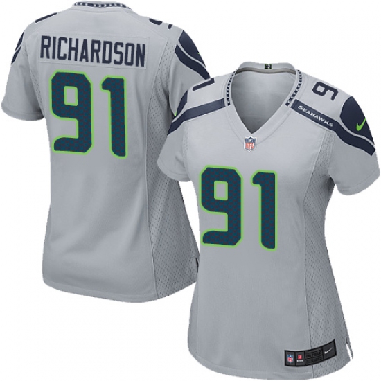 Women's Nike Seattle Seahawks #91 Sheldon Richardson Game Grey Alternate NFL Jersey - Ujersey